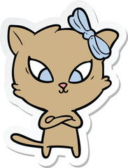 sticker of a cartoon cat