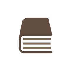 Wide thick closed book. Vector logo and icon.