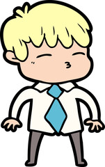 cartoon curious boy