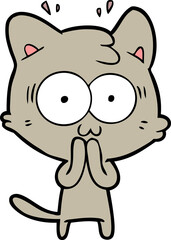 cartoon surprised cat