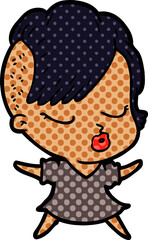 cartoon pretty hipster girl