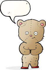 cartoon teddy bear with speech bubble