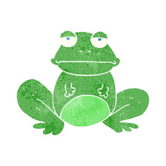 freehand retro cartoon frog