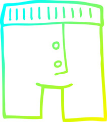 cold gradient line drawing of a cartoon underwear