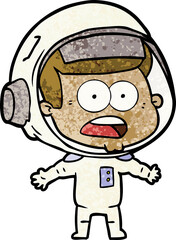 cartoon surprised astronaut