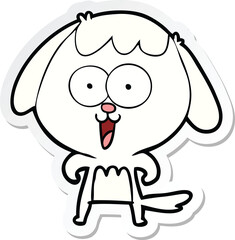 sticker of a cute cartoon dog