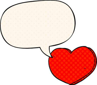 cartoon love heart with speech bubble in comic book style - Powered by Adobe