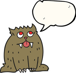 freehand drawn speech bubble cartoon beast