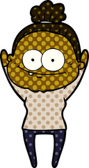 cartoon happy old woman