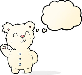 cartoon polar bear with thought bubble