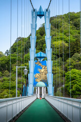 茨城県常陸太田市　新緑の竜神大吊り橋