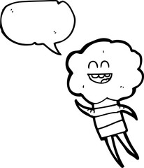 Fototapeta premium freehand drawn speech bubble cartoon cute cloud head creature