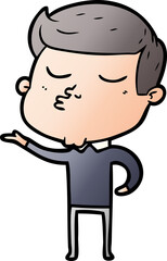 cartoon model guy pouting