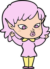 pretty cartoon elf girl