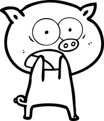 cartoon pig shouting