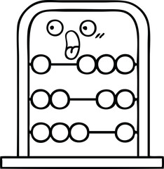 line drawing cartoon of a abacus