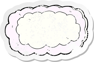 retro distressed sticker of a cartoon cloud symbol