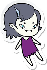 sticker of a cartoon friendly vampire girl