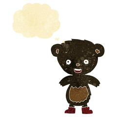 cartoon black bear cub with thought bubble