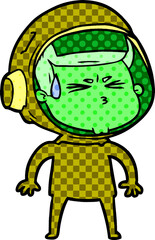 cartoon stressed astronaut