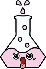 cute cartoon of a science beaker