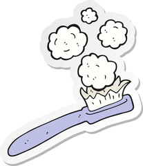 sticker of a cartoon toothbrush