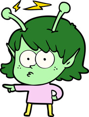 cartoon alien girl