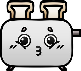 gradient shaded cartoon of a of a toaster