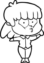 cartoon whistling girl
