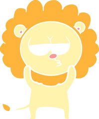 flat color style cartoon bored lion