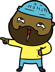 cartoon happy bearded man