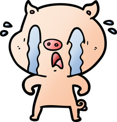 crying pig cartoon