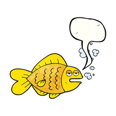 freehand drawn texture speech bubble cartoon funny fish