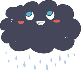 flat color illustration of raincloud