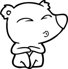 cartoon whistling bear