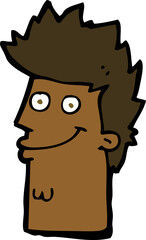 cartoon happy man face