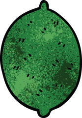 cartoon doodle lime fruit