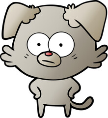nervous dog cartoon