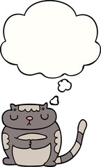 cute cartoon cat with thought bubble
