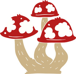 flat color style cartoon mushrooms