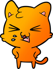cartoon cat hissing