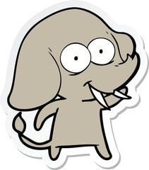 sticker of a happy cartoon elephant