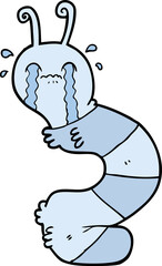 cartoon crying caterpillar