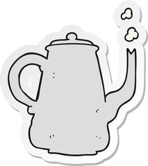 sticker of a cartoon coffee pot