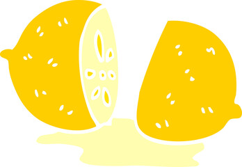 cartoon doodle sliced lemon