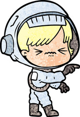 cartoon astronaut woman