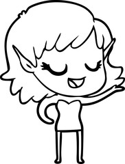 Obraz premium happy cartoon elf girl