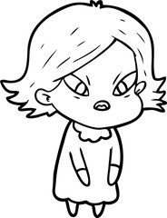 cartoon stressed woman