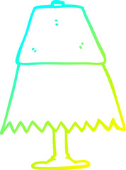 cold gradient line drawing of a cartoon table lamp