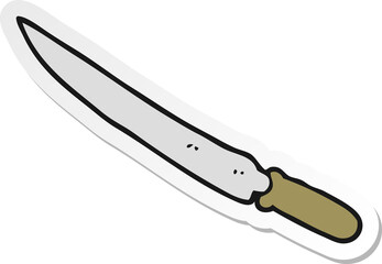 sticker of a cartoon kitchen knife